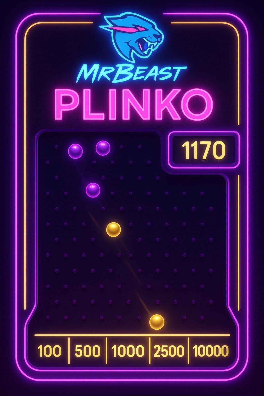 Mr Beast Plinko Casino Game Interface - Official App